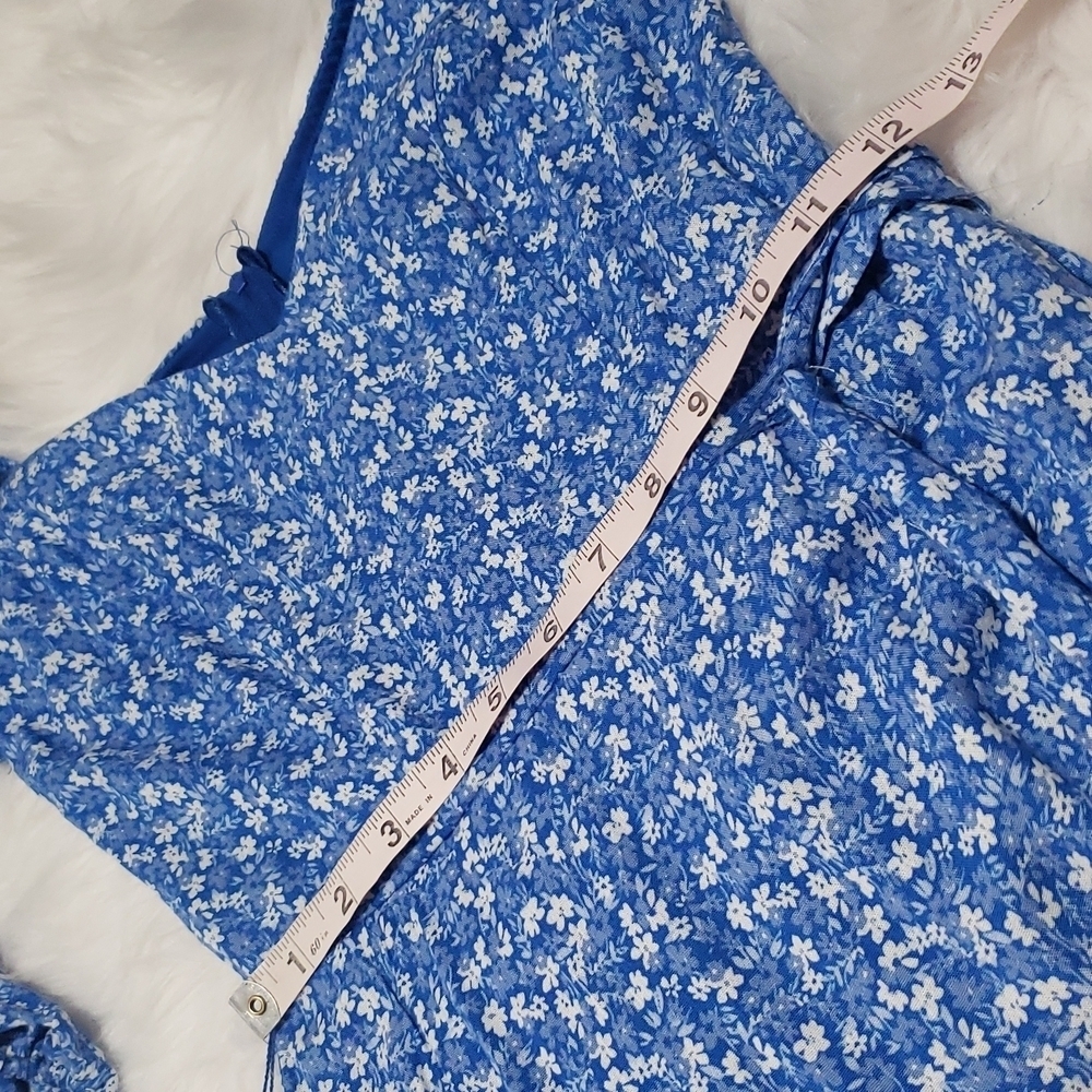 B.DARLIN FLORAL BLUE MINI DRESS SIZE 1/2 - Picture 6 of 11